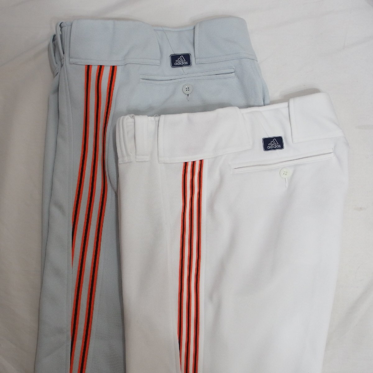adidas◆アディダス製 野球ユニフォーム ロングタイプ パンツ・ズボン 2点セット(白&グレー)Lサイズ・マニア必見◆USED美品拍卖