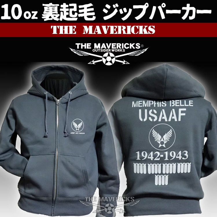 メンズ ジップアップ スウェット パーカー L 裏起毛 THE MAVERICKS ブランド ミリタリー セメントグレー 爆弾エアフォース拍卖