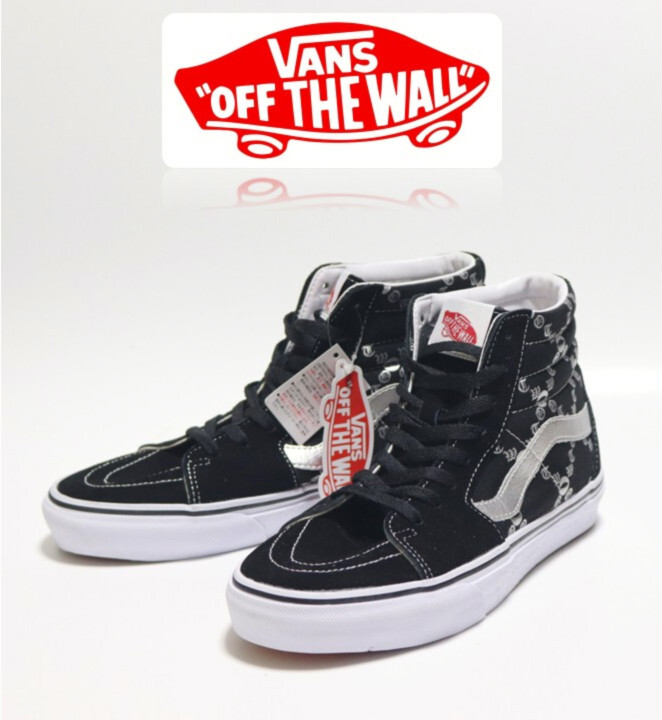 新品タグ付き【VANS バンズ】サイドサーフライン ハイカットスニーカー 黒 25.5cm v7543拍卖
