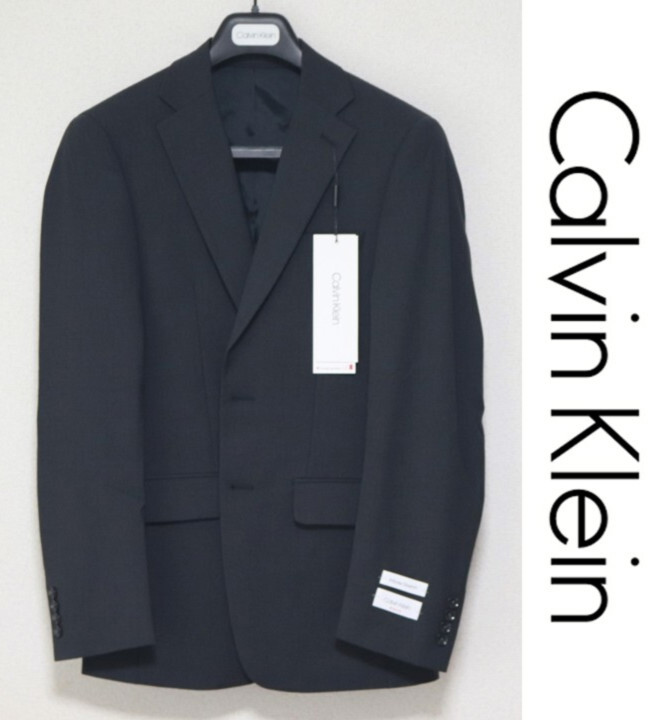 77,000円新品タグ付き【カルバンクライン】ウール混 ストレッチ 2Bテーラードジャケット 36R(S-M) チャコールグレー v7593拍卖
