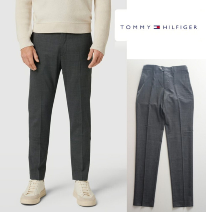 38,500円新品タグ付き【トミーヒルフィガー】ウエスト安心 後ろゴム イージースラックスパンツ M 灰 v7595拍卖