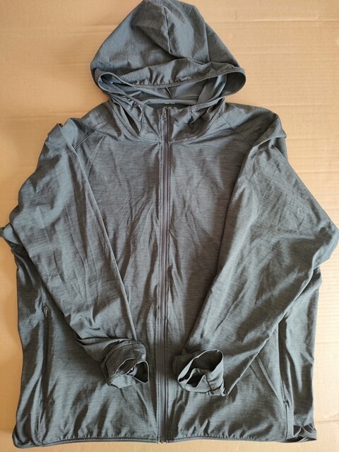 古着 大きいサイズ 3XL [ユニクロ ドライEX UVカット フルジップパーカ(長袖) DARK GRAY サムホール付拍卖