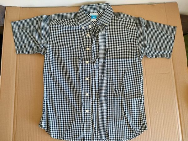 古着 Mサイズ ボタンダウンチェックシャツ 半袖 [Columbia コロンビア スポーツウェアジャパン 綿100% 黒系 未使用拍卖