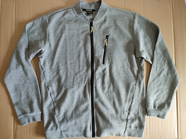 古着 Lサイズ [ワークマン ムーブアクティブ トラックジャケット 長袖 グレー杢 ポリエステル75% 綿25% スポーツウェア拍卖
