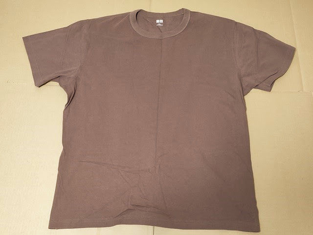 古着 大きいサイズ 3XL [ユニクロ クルーネックT(半袖) 431599 DARK BROWN 綿100%拍卖