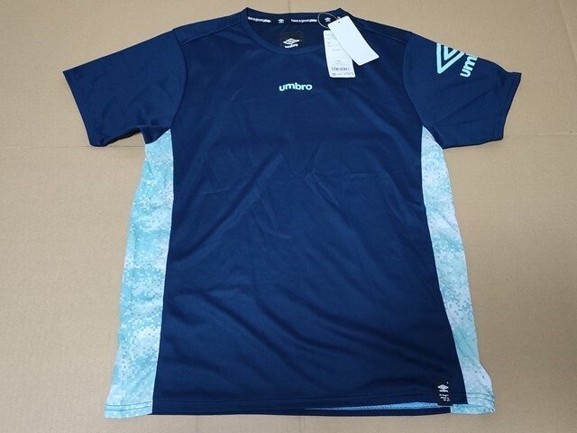 古着 大きめサイズ O 未使用 [umbro アンブロ デサント トレーニングウェア スポーツ Tシャツ UCS7652 紺 速乾拍卖