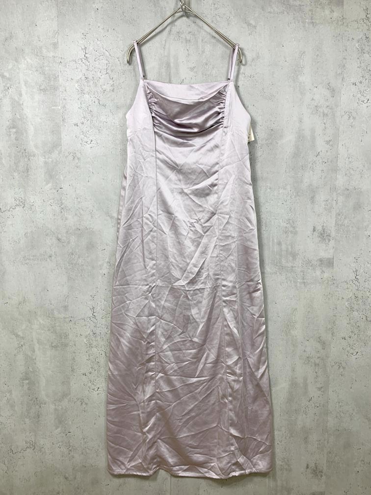 ゆうパケットOK 新品 mideal マイディール MI439007BW 定価6991円 サテンキャミ ワンピース sizeF/ブルーグレー ■◆拍卖