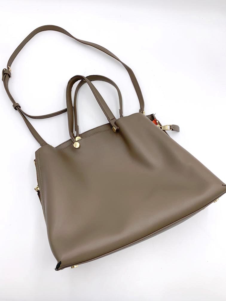 ROPE ロペ サイドジップ トート バッグ ダークブラウン ■■拍卖