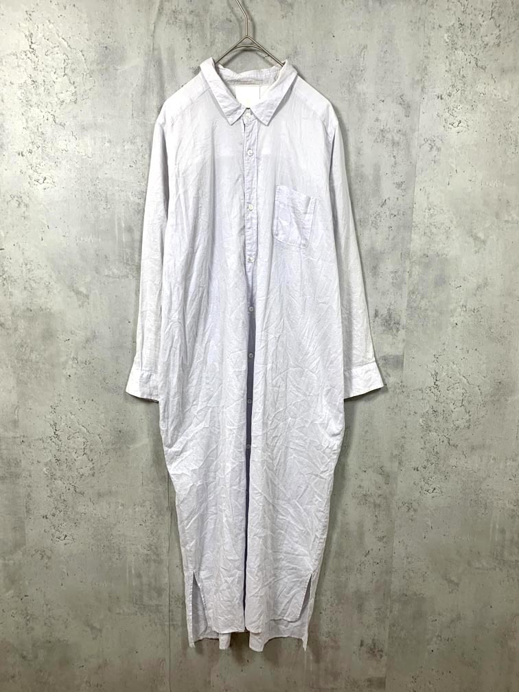 ゆうパケットOK note et silence ノートエシロンス 26-01-OP-018-15-1 シャツ ワンピース sizeF/ライトグレー ■■拍卖