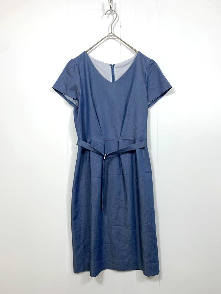 ゆうパケットOK PROPORTION プロポーション ボディドレッシング 121-8140403 ストライプデニム ワンピース size3/紺 ■◆拍卖