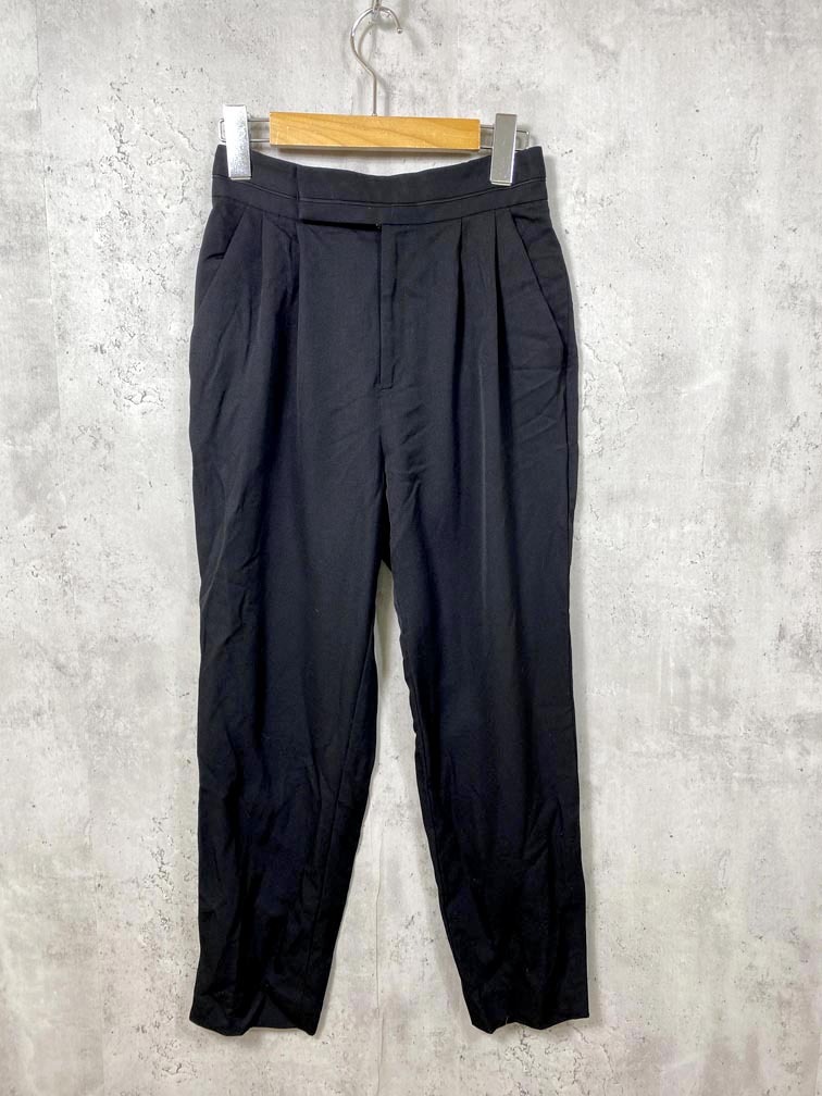 ゆうパケットOK Loulou Willoughby ルルウィルビー 211920-12-020-95-010 タック パンツ size1/黒 ■■拍卖