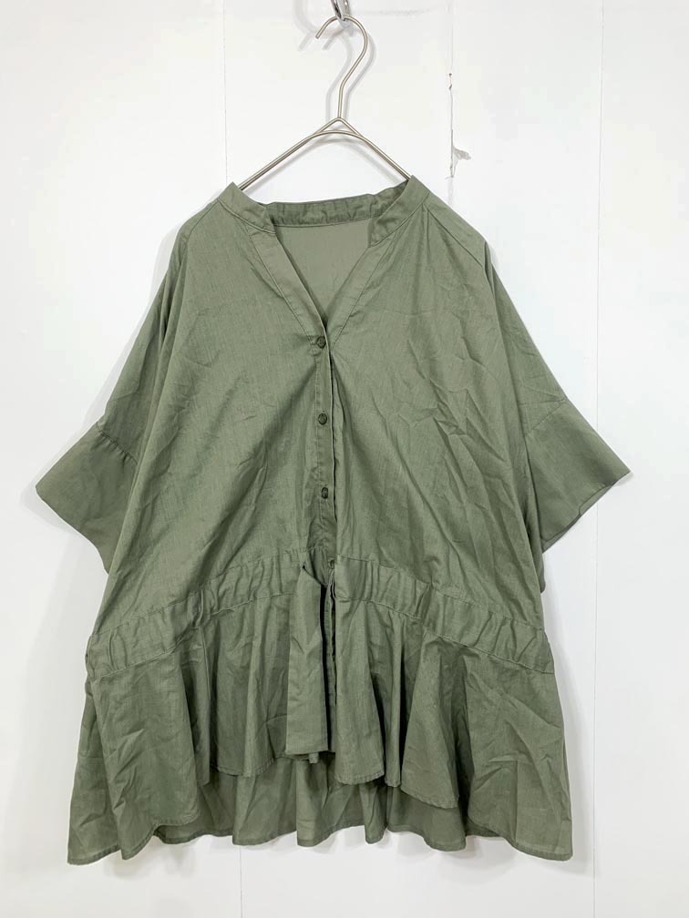 ゆうパケットOK KBF ケービーエフ アーバンリサーチ KB95-23J250 ボリュームドロスト ブラウス シャツ sizeOne/カーキ ■◆拍卖