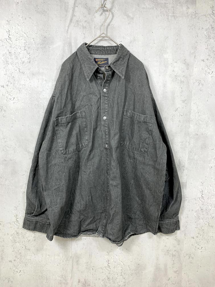 ゆうパケットOK Kastane カスタネ KAZ10A2204A0002 定価8690円 デニム シャツ sizeF/グレー ■■拍卖