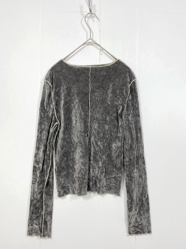 ゆうパケットOK 美品 mystic ミスティック MYZ1032306A0001 定価4950円 カットベロア プルオーバー sizeF/グレー ◇■拍卖