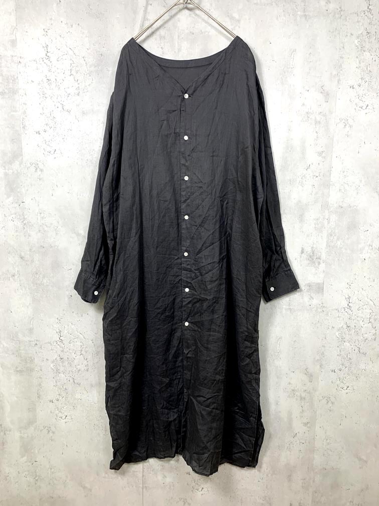 ゆうパケットOK LE GLAZIK ルグラジック JL-3799 ラミー シャツ ワンピース 黒 ■■◎拍卖