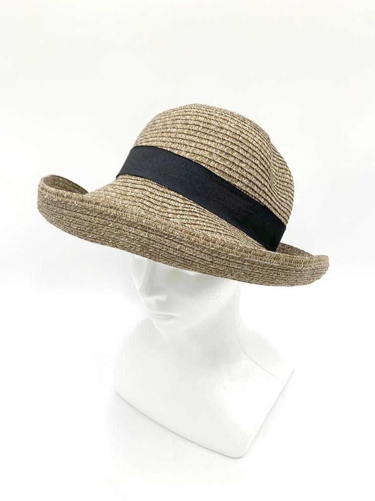 EdgeCity エッジシティ ポリエステルコットン 日よけ ストロー ハット sizeS/茶 ■◆拍卖