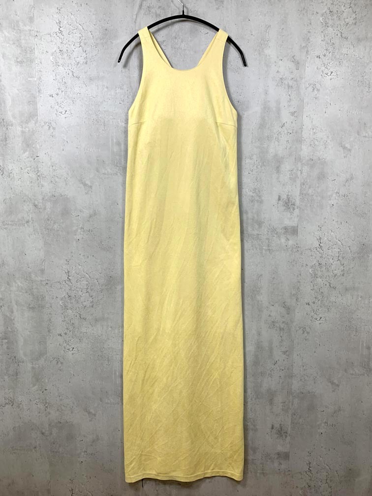 ゆうパケットOK 美品 Maisones. メゾネス MIPOS0523001 定価14300円 スエードタッチペンシル ワンピース size1/黄 ■◆◎拍卖