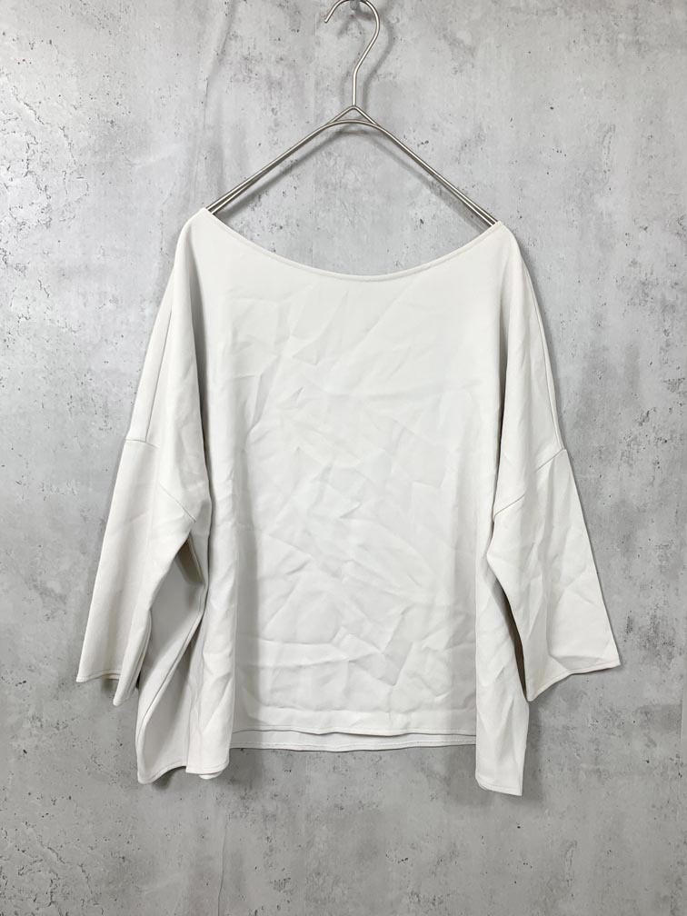 ゆうパケットOK Liesse リエス ストレッチ ボートネック カットソー ブラウス シャツ ベージュ ■■拍卖