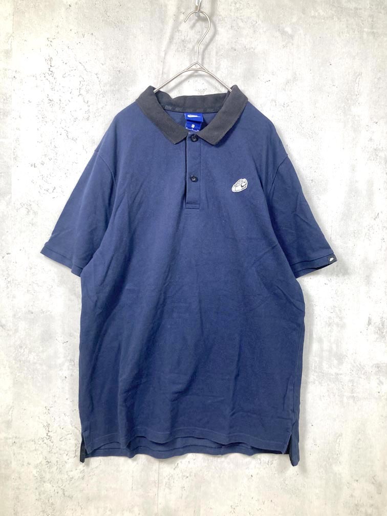 ゆうパケットOK NIKE ナイキ 928050-451 鹿の子 スニーカー シーズナル ポロシャツ sizeXL/紺 ■◆拍卖