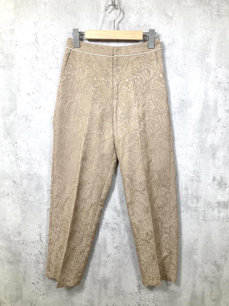 ゆうパケットOK VACANCY ヴァカンシー VCFLE0521002 ペイズリー柄テーパード パンツ sizeS/ベージュ ■■拍卖
