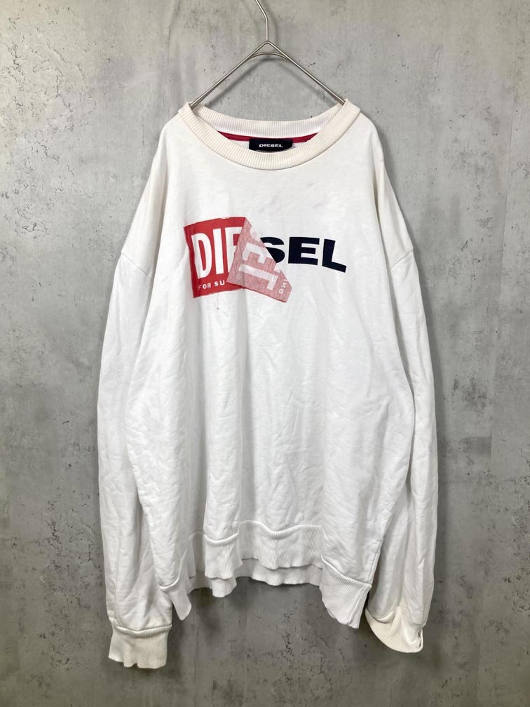 ゆうパケットOK DIESEL ディーゼル BG00014 クルーネック スウェット sizeXL/白 ■■拍卖