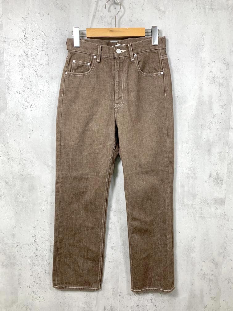 ゆうパケットOK 新品 LASHIKU ラシク 2211-LAS-AWV0021 定価19800円 ストレート パンツ size1/茶 ■■拍卖