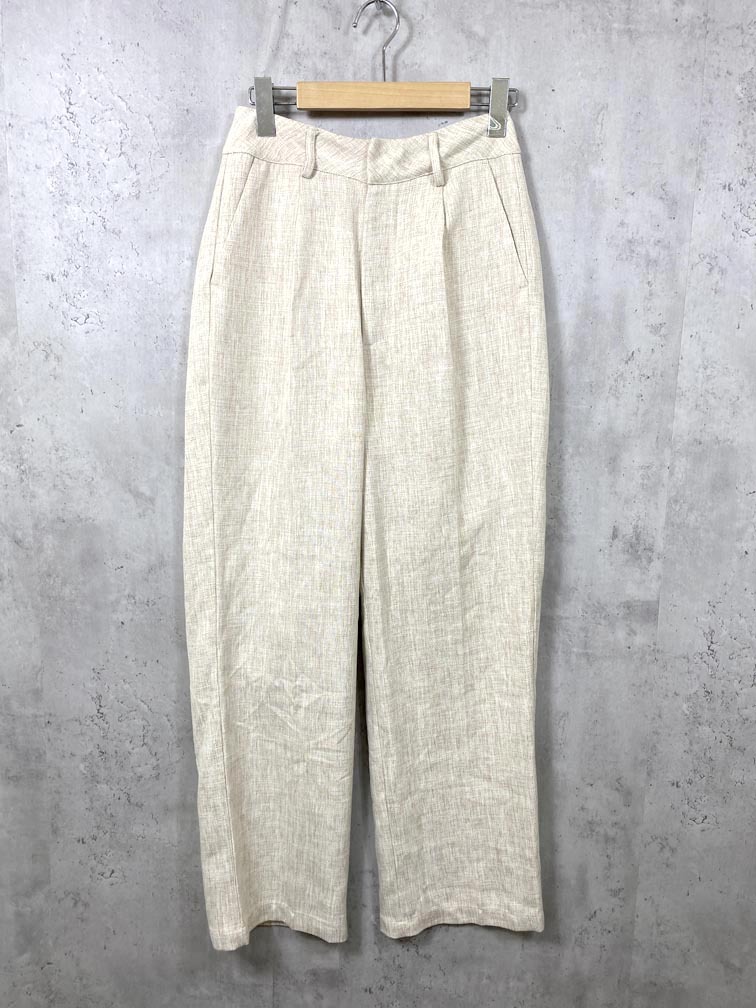 ゆうパケットOK dium. ディム DU240503 定価11000円 ツイードストレート パンツ size1/ベージュ ■■拍卖