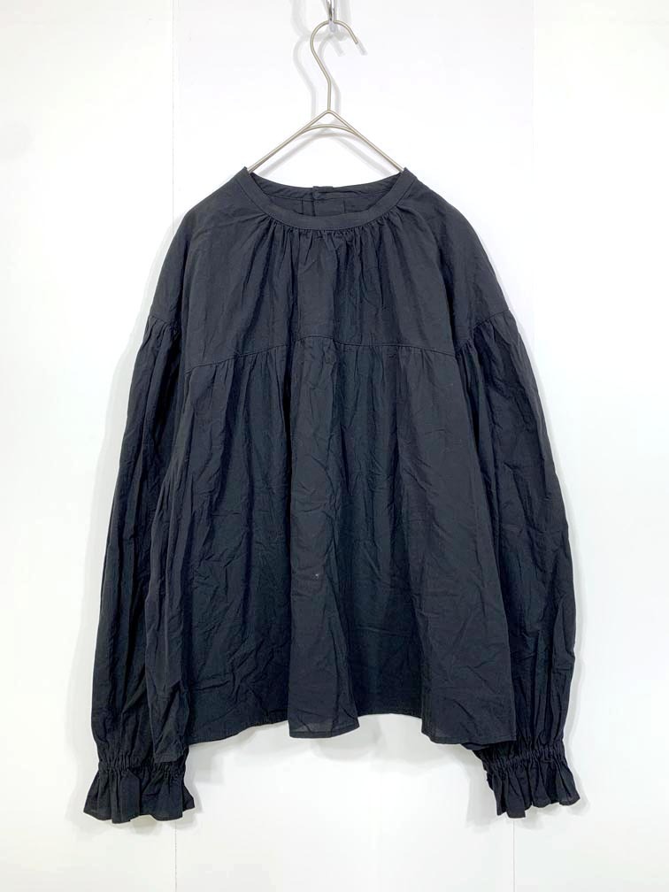 ゆうパケットOK simplicite シンプリシテェ 24-051-700-7010-3-0 フリルギャザー ブラウス シャツ 黒 ■■拍卖