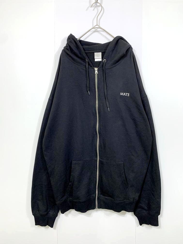 ゆうパケットOK ANSWER... オーバーサイズ ジップアップ パーカー sizeL/黒 ■■◎拍卖