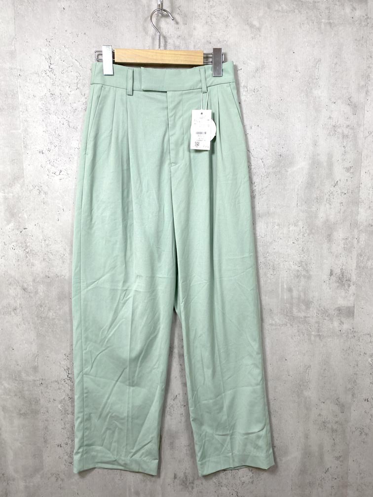 ゆうパケットOK 新品 LOWRYS FARM ローリーズファーム 定価6050円 スタイルUPハイウエストワイド パンツ sizeM/緑 ■■拍卖