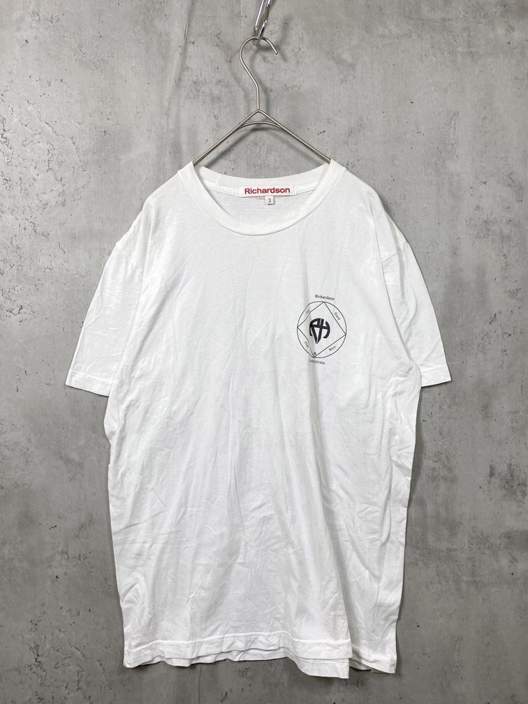 ゆうパケットOK Richardson リチャードソン USA製 ロゴ サークル プリント Tシャツ size3/白 ■■拍卖
