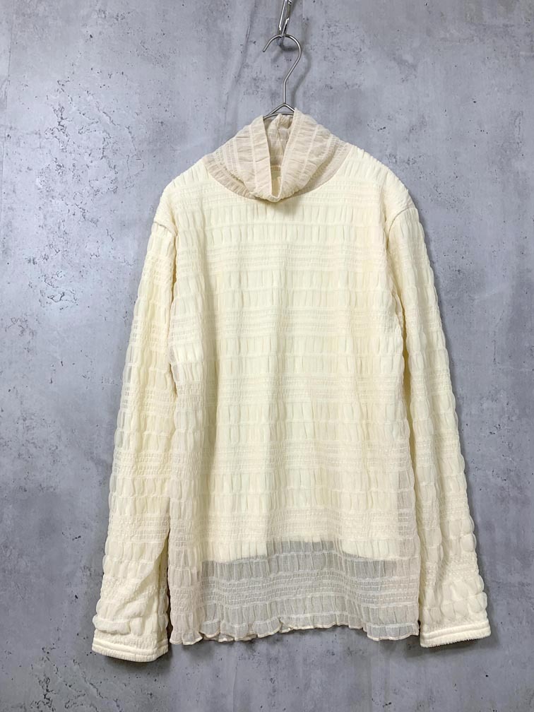 ゆうパケットOK 新品 KURICA クリカ JGT0010 レース ハイネック トップス カットソー sizeM/アイボリー ◇■拍卖