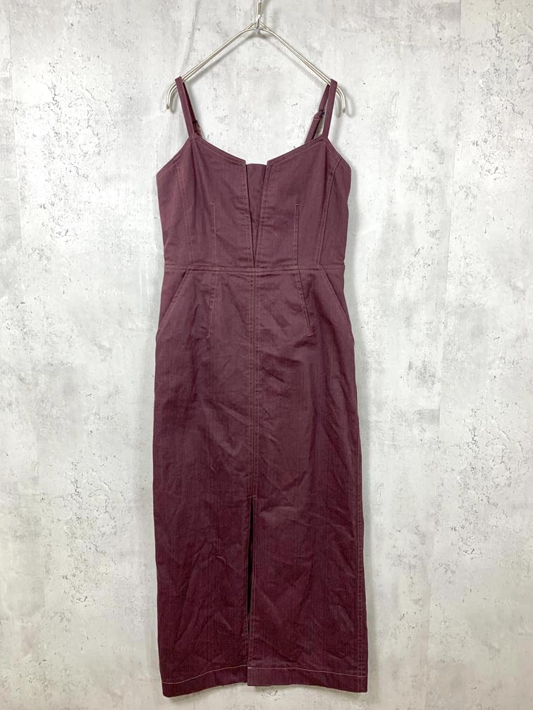 MERCURYDUO マーキュリーデュオ 定価10450円 配色バックベルト ジャンパー スカート sizeM/赤茶 ■■拍卖