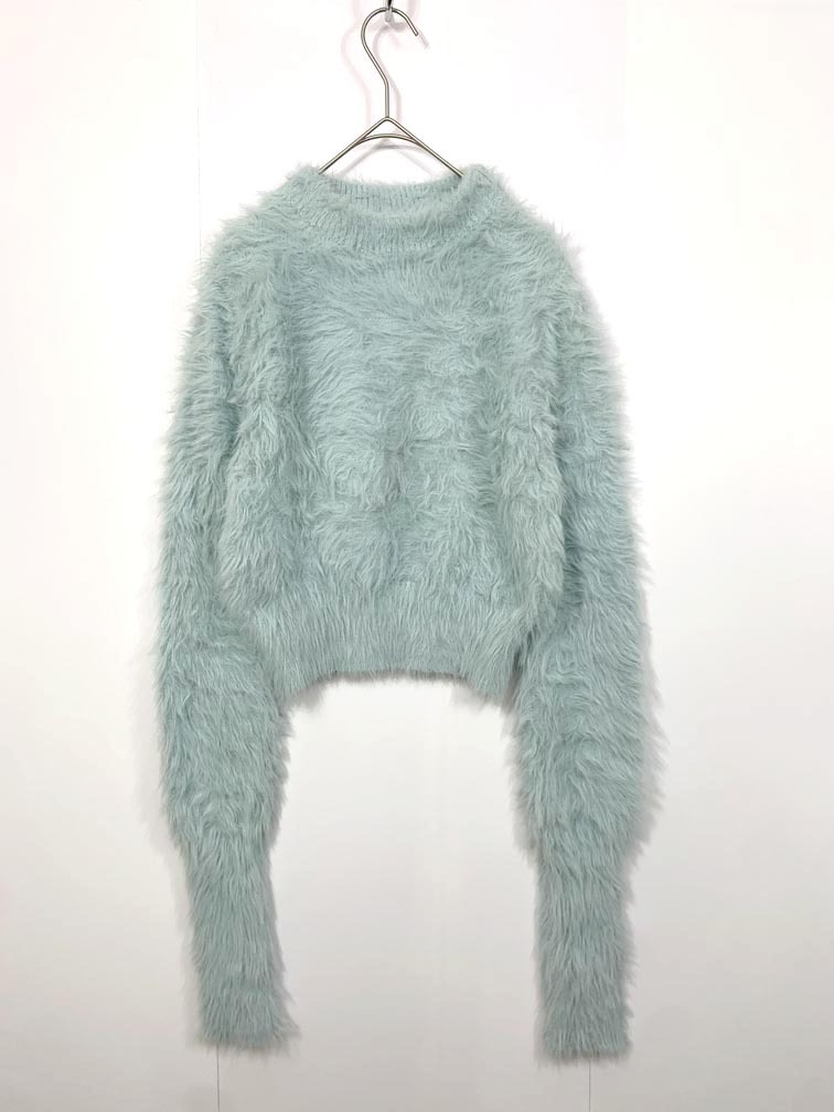 AMAIL アマイル 022470020 定価13200円 フワフワクロップド ニット セーター sizeF/水色 ◆■拍卖