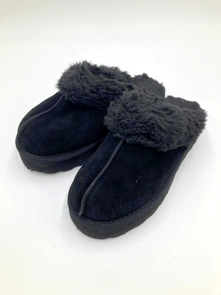 BEARPAW ベアパウ ムートン サンダル size23/黒 ◆■◎拍卖