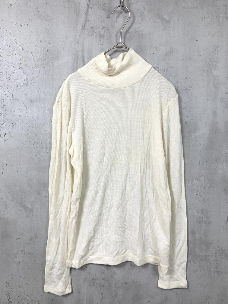 ゆうパケットOK green label relaxing グリーンレーベルリラクシング ユナイテッドアローズ W テレコ タートルネック カットソー 白 ◇■拍卖