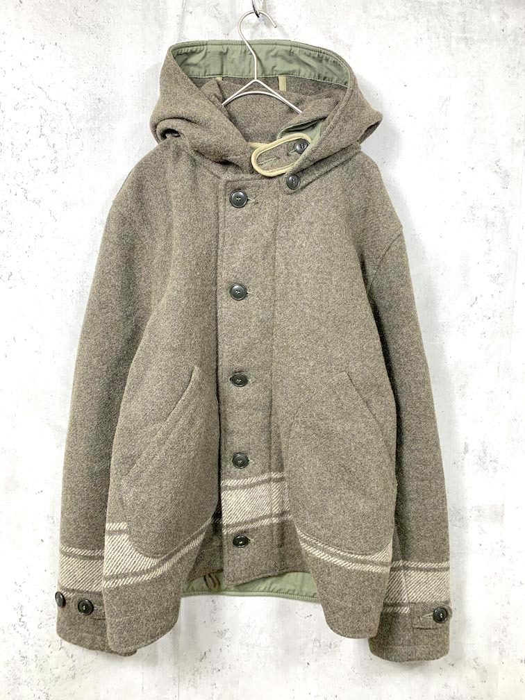 NAVY DEPARTMENT HUSTON ヒューストン ウール フーデット ジャケット コート size38/茶 ◆■◎拍卖