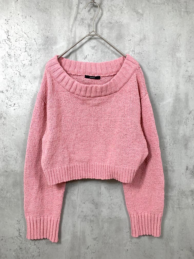 EMODA エモダ 042252601601-01 定価7590円 ワイドルーズ ニット セーター sizeF/ピンク ◆■拍卖