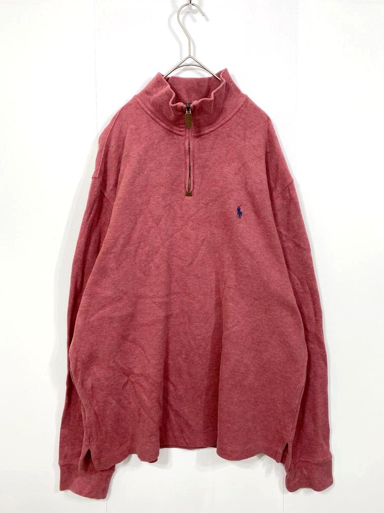 POLO RALPH LAUREN ポロ ラルフローレン 4700477758 ハーフジップ スウェット sizeL/ピンク ◆■◎拍卖