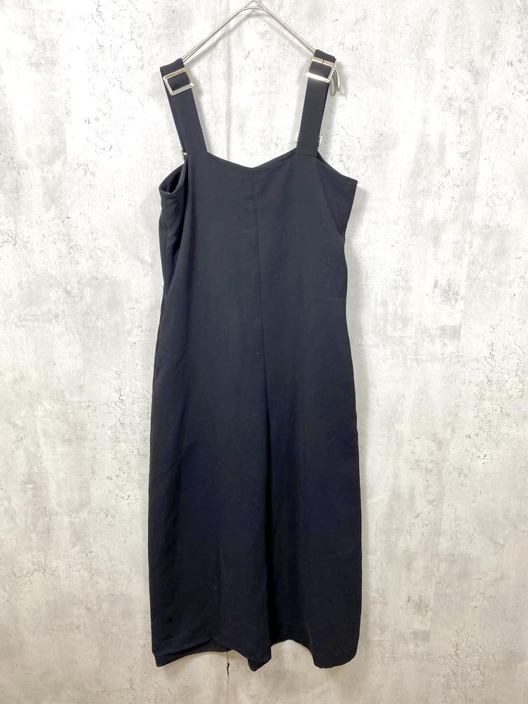 ゆうパケットOK JEANASIS ジーナシス JS071028AD サロペット オーバーオール sizeF/黒 ■■拍卖