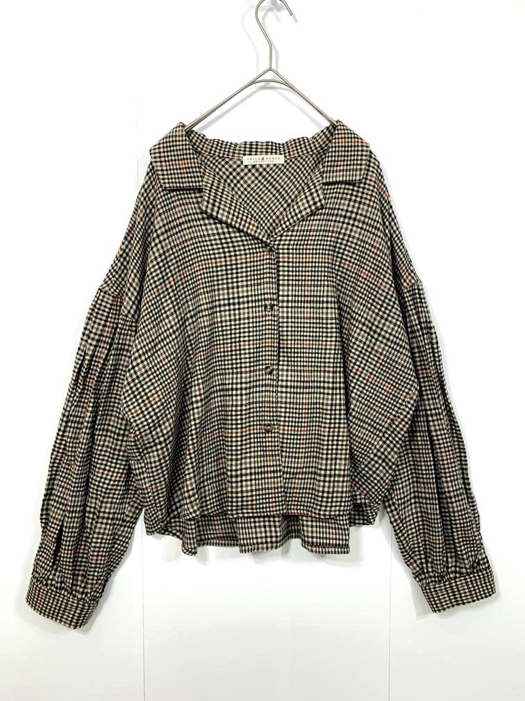 ゆうパケットOK CHILD WOMAN チャイルドウーマン 45-01-BL-011-19-2 チェック 長袖 シャツ sizeF/茶 ■■拍卖