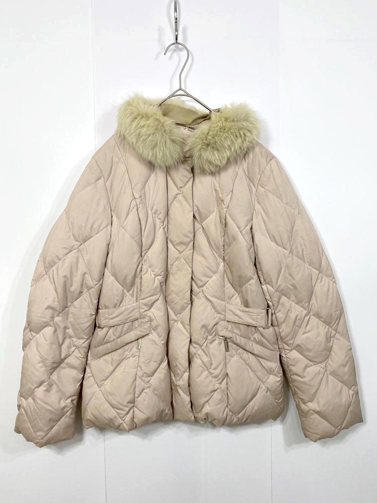 23区 ニジュウサンク フォックスファー ダウン ジャケット size38/ピンク ◆■拍卖