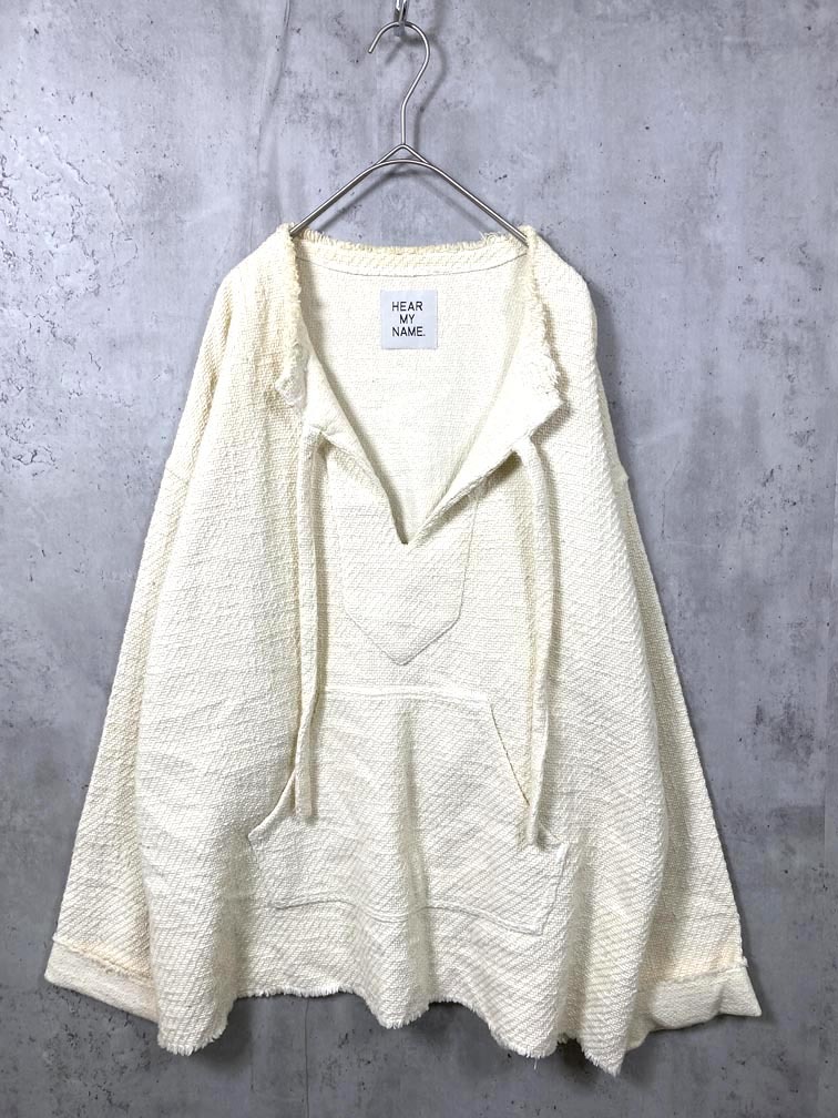 ゆうパケットOK HEAR MY NAME ヒアマイネーム MB-BYW-20AW-03 定価12100円 【別注】メキシカン プルオーバー sizeF/オフホワイト ■■拍卖