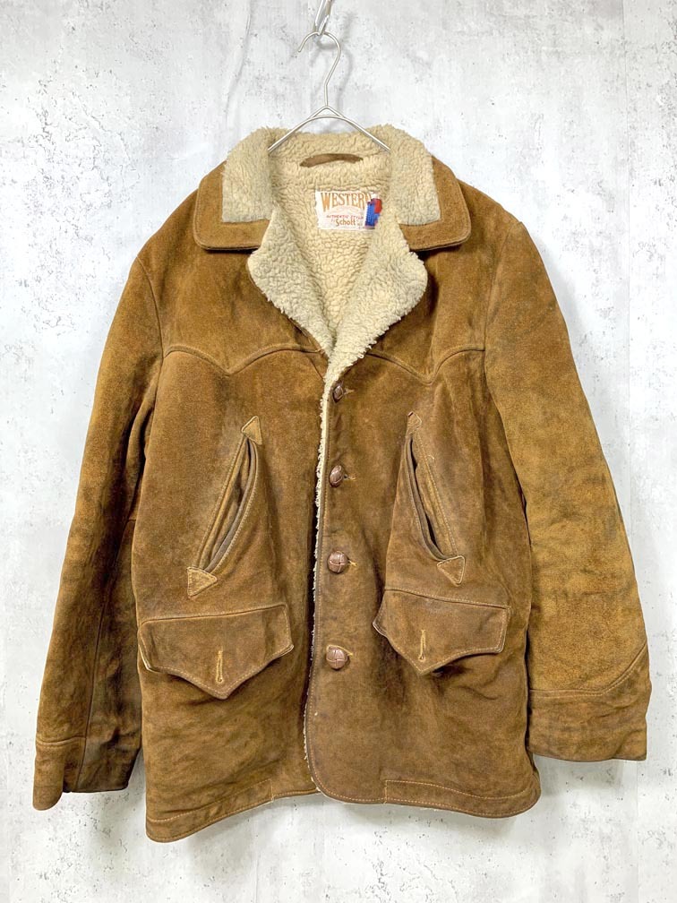 schott ショット アメリカ製 ボアジャケット ヴィンテージ ジャケット size38/茶 ◆■◎拍卖
