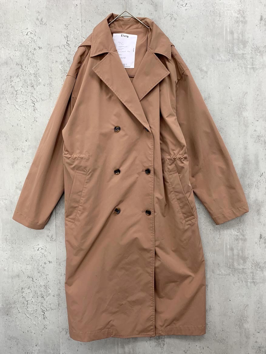 Elura エルーラ 2WAY フード付 ドロスト ロング トレンチ コート sizeM/ピンクブラウン系 ◇■ ☆ fia2 レディース拍卖