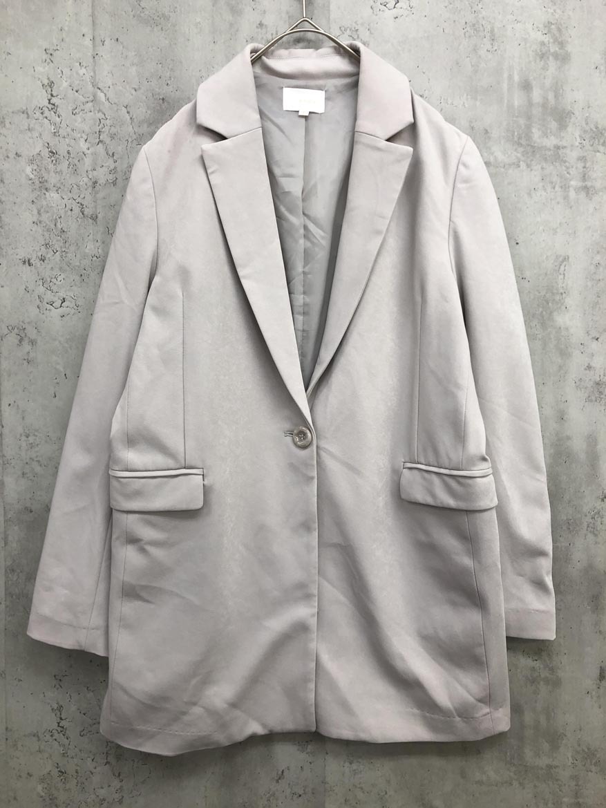 rienda リエンダ シングル 1釦 テーラード ジャケット sizeS/ライトグレー ◇■ ☆ fia8 レディース拍卖