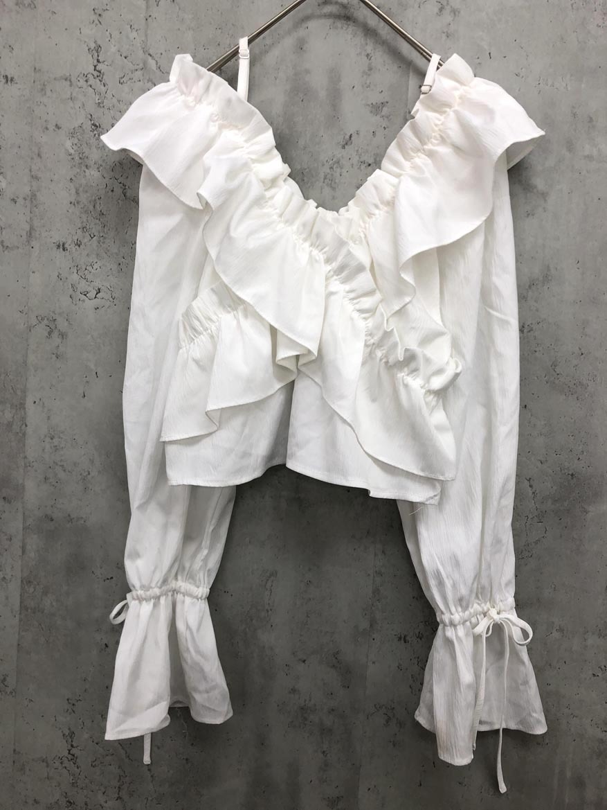 ゆうパケットOK Chico チコ 2WAY クロスフリル デザイン ブラウス シャツ sizeF/白 ◇■ ☆ fia9 レディース拍卖