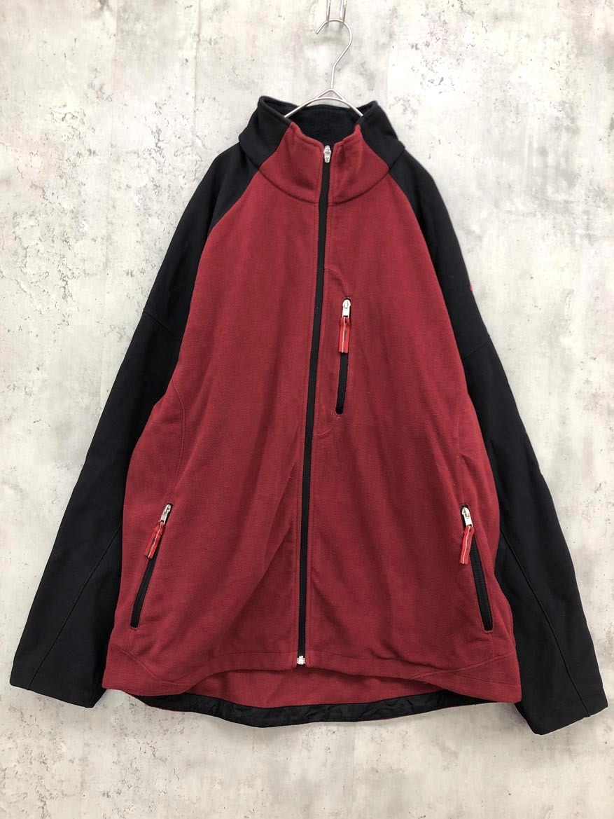 NIKE ナイキ ジップアップ フリース 配色 切替 ブルゾン ジャケット sizeXL/赤 ◇■◎ ☆ fia9 メンズ拍卖