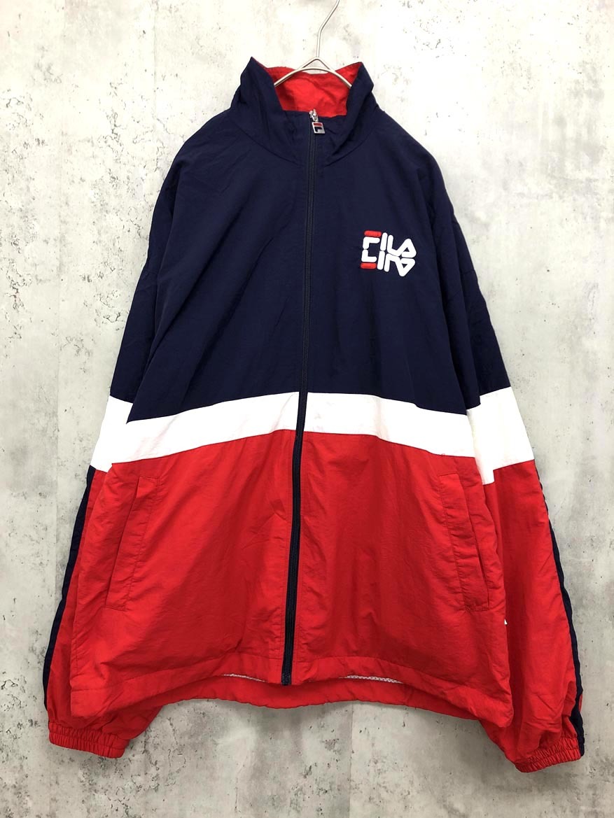 FILA フィラ FM9496 ジップアップ ロゴ刺繍 裏メッシュ ナイロン ジャケット sizeM/マルチカラー ◇■ ☆ fib2 メンズ拍卖