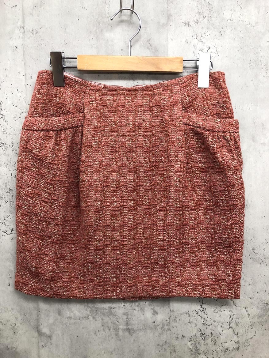 ゆうパケットOK 新品 SLOBE IENA スローブイエナ ラメ ツイード コクーン スカート size38 /オレンジ ◇■ ☆ fib7 レディース拍卖